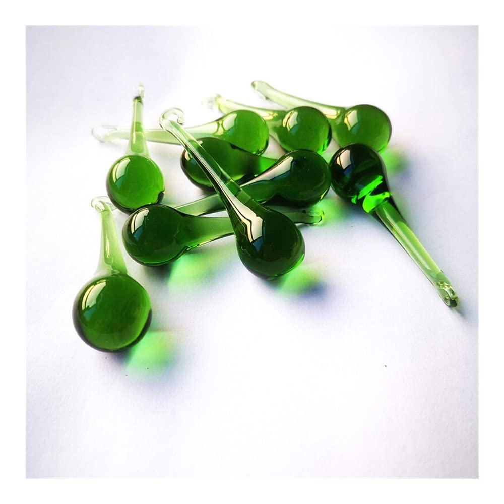 Lampadario pendenti con prismi di cristallo 20 pezzi di parti di lampadari in vetro verde gocce di pioggia pendenti di cristallo appesi Parti di ricambio per lampade di illuminazione a c