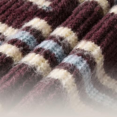 Cambkatl Men's Striped Pullover Sweaters, Loose Crewneck Long Sleeve Casual Knitted Sweater Tops4