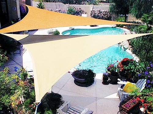 Auvent de piscine en sable triangle 2,4m avec kit de fixation robuste