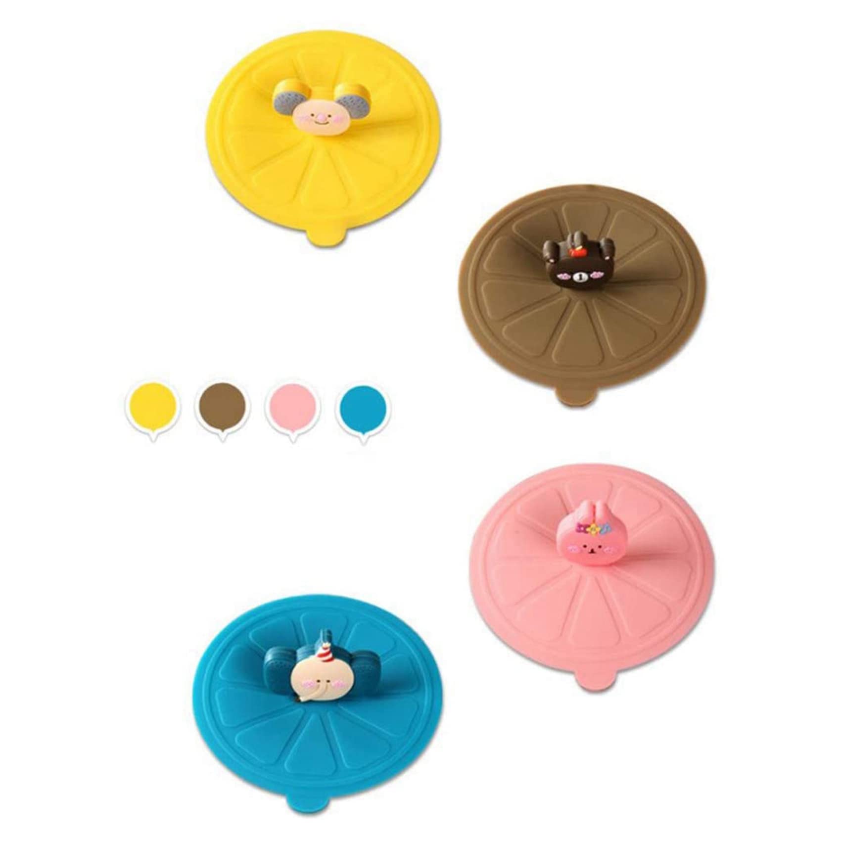 7 Coperchi Tazze A Forma Di Cartone Animato - Silicone, 10cm, Colorati E Impermeabili - Foto 8