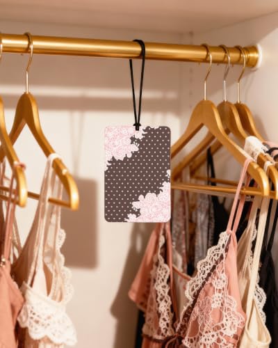 Image of Car Fresheners for Women, 5 Pack Cute Pink Polka Dot Hanging Car Air Freshener with Floral Scents, Girly Pink Car Accessories, Bow Heart Flower Air Fresheners for Car