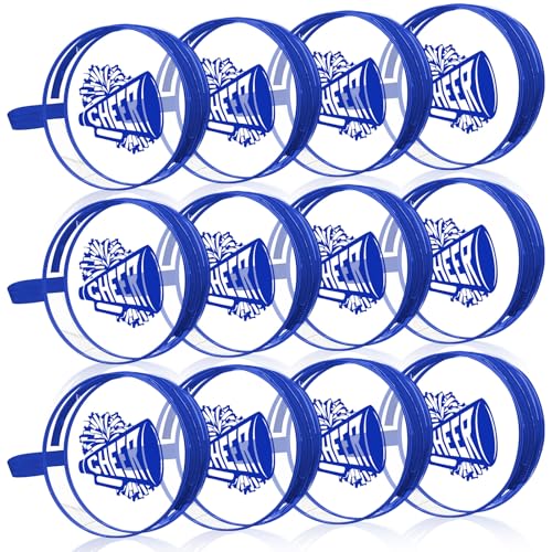 Kacctyen 12 Pcs Round Cheer Makeup Bag Cheer Gifts Bulk for Team, Blue