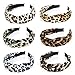Produktbild Leopard Stirnbänder,Comius Sharp 6 Stücke Breite Knoten Haarbänder mit Leopardenmuster, Leopard Wide Headbands,Turban Stirnbänder Weiches Satin Haar Zubehör für Damen Mädchen