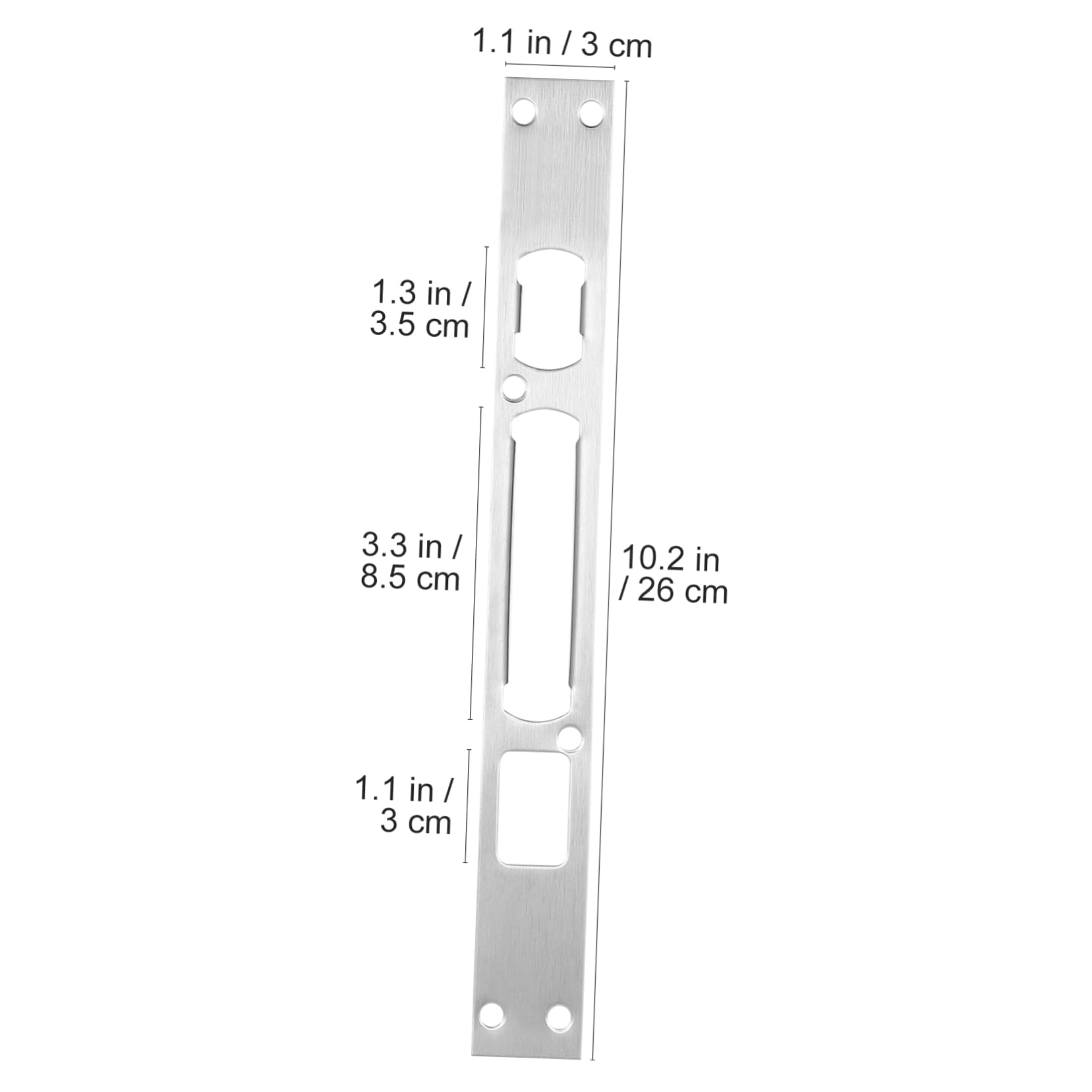 NUOBESTY 9 Ensembles Gâche De Serrure Renfort De Porte Plaque De Frappe À Pèlerinage Extérieur Gâche De Sécurité Plaque De Serrures De Sécurité De Porte Acier Inoxydable 2 Pièces * 9