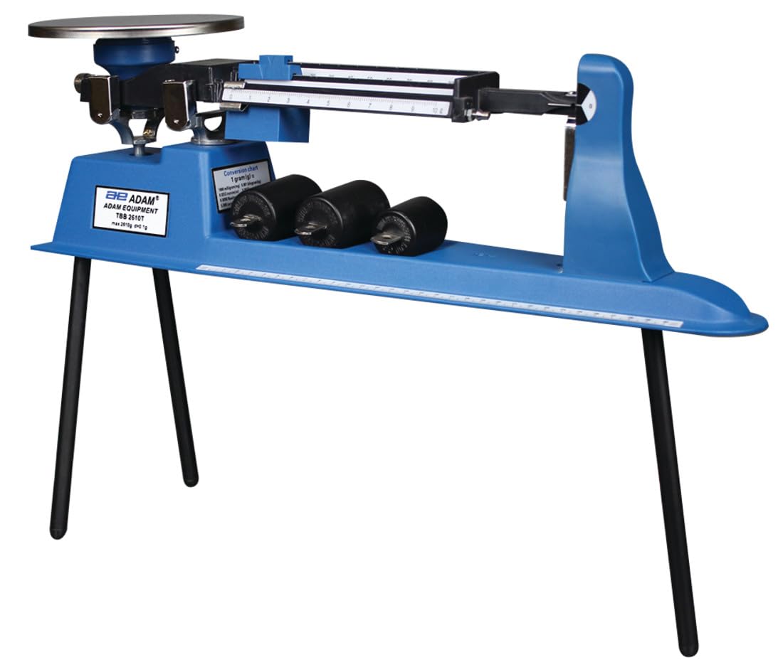 Adam Equipment aluminio Triple Beam equilibrio mecánico, 2.61kg Capacity, 0.1g Readability with Tare Beam, 1