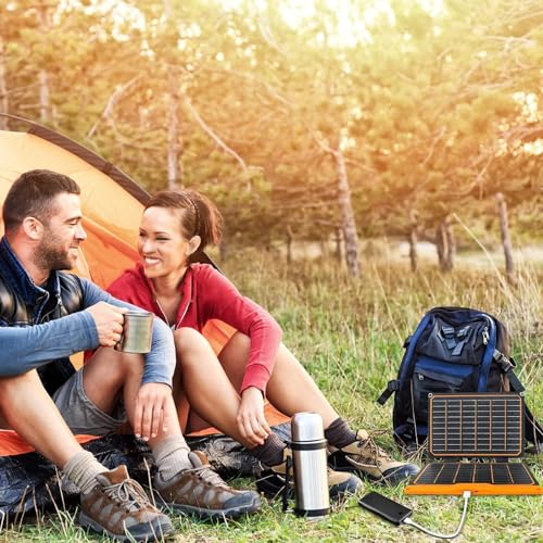 Cargador solar portátil de 20W con USB-C y USB-A panel plegable ETFE 4