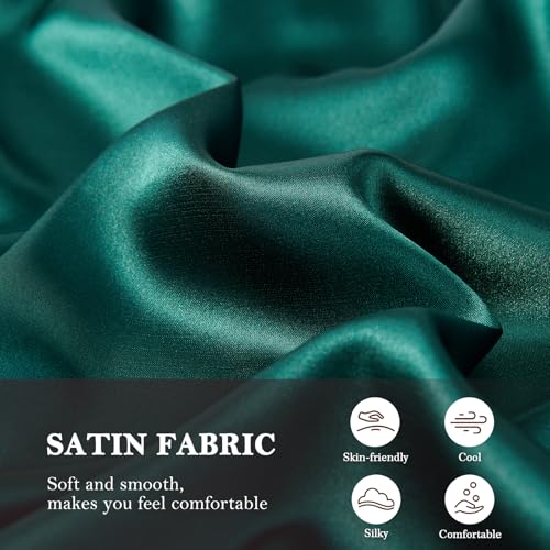 Image of AMY COULEE Mens Satin Boxer Shorts Silky Lightweight Pajama Bottoms Split Side Lounge Sleep Shorts