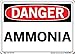 Vestil SI-D-50-A-LB-011 AMMONIA Danger Label, Vinyl, 0.011" Overall Size, 10.5" W x 7.5" H