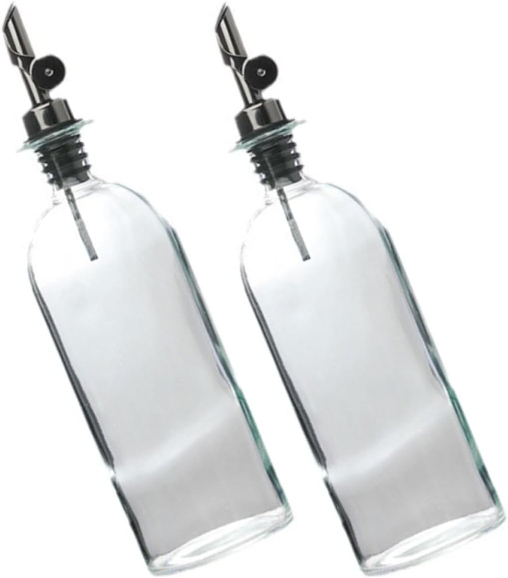 Glass Oil Dispenser Bottle 2pcs 500ml Anti-leak Olive Oil Dispenser Spout Storage Container for Home Use