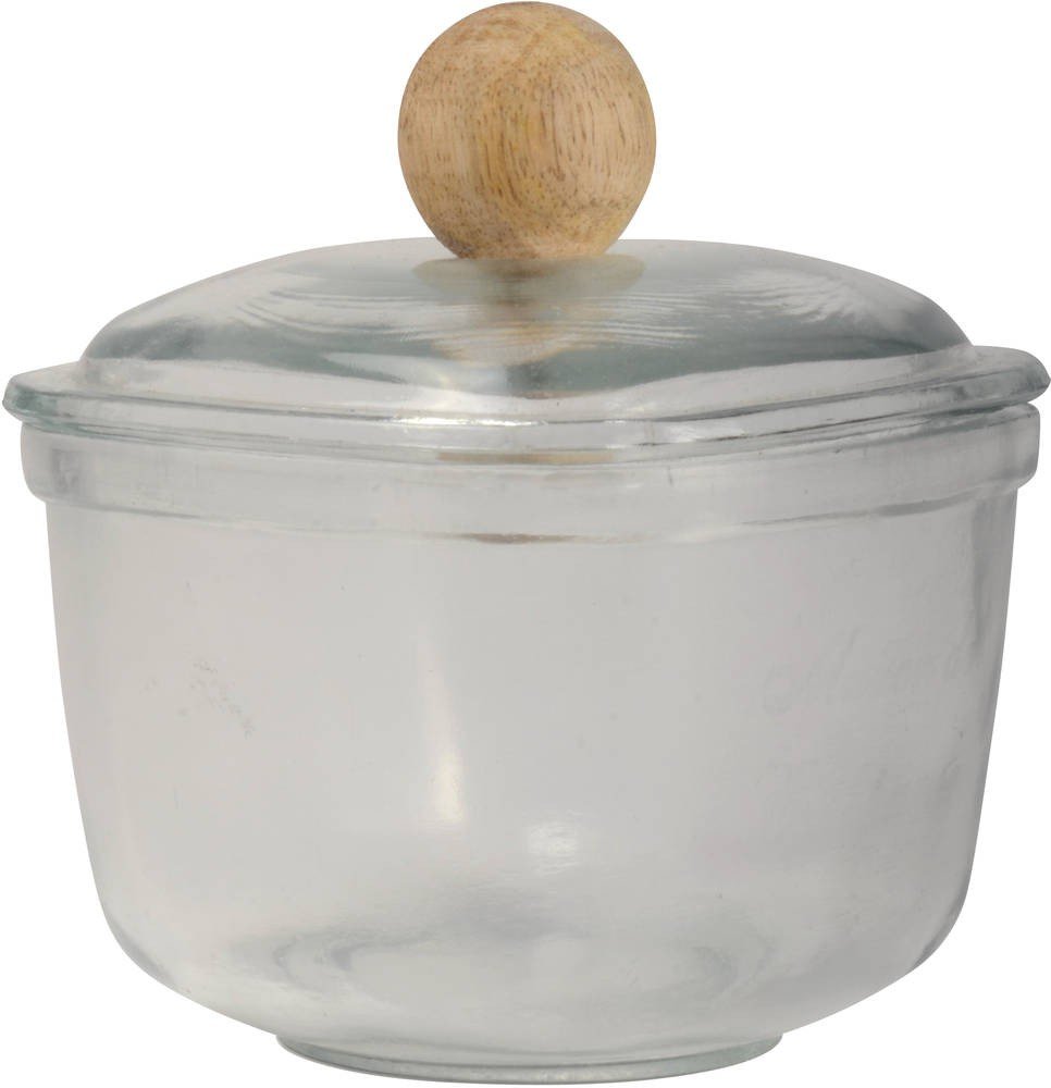 Ib Laursen Glass Jar with Lid Wooden Buttons