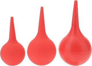 Lurrose 3 Pçs Orelha Mão Lâmpada De Lavagem Da Orelha Espremer Bulbo Borracha Espremer Bulbo Bola Orelha Para O Bebê Crianças Adultos Vermelho