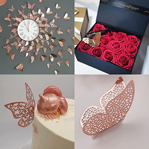 36 Stück 3D Schmetterling Wandaufkleber, 3 Arten Dekoration Schmetterling Deko Wand Wandsticker für Zuhause, Badezimmer, Party Dekoration(8/10/12cm)