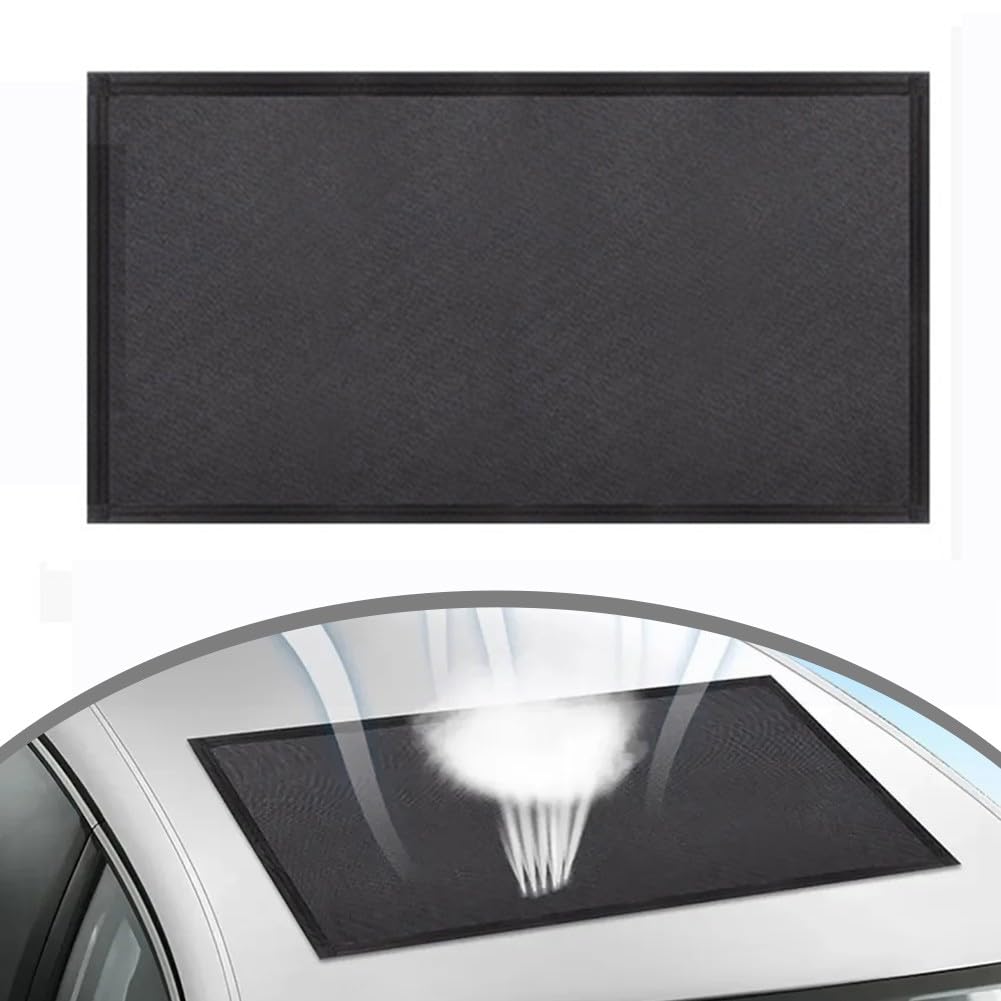 Rete parasole per tetto apribile per auto, rete traspirante, anti-insetti, copertura isolante termica per auto, camion, SUV, riduzione dell'abbagliamento, protezione per la privacy, 95 x