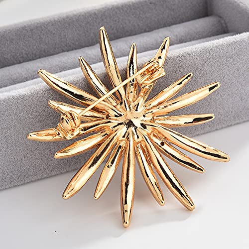 Aishang-Ornament Sunflower Brooches Women Brooch Crystal Rhinestones Brooches And Pins Twisted Petals Flower Party Fashionable Gifts #TOP3