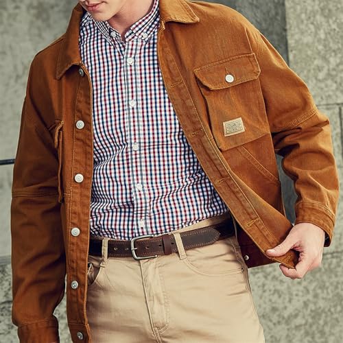 Men's Full Grain Leather Belt for Everyday Casual Jeans, 1.5" Handmade Men Leather Belts with Gift Box4