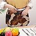 FekiLoot Abstract Cow Skin Server Apron with 3 Pockets, Waterproof Half Apron for Waiters Fashion Bistro Aprons for Restaurant Server Work