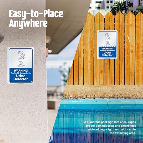 Cartel metálico SmartSign 14x10 pulgadas para piscina miniatura 6