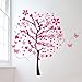 ElecMotive Huge Size Cartoon Heart Tree Butterfly Wall Decals Removable Wall Decor Decorative Painting Supplies & Wall Treatments Stickers for Girls Kids Living Room Bedroom