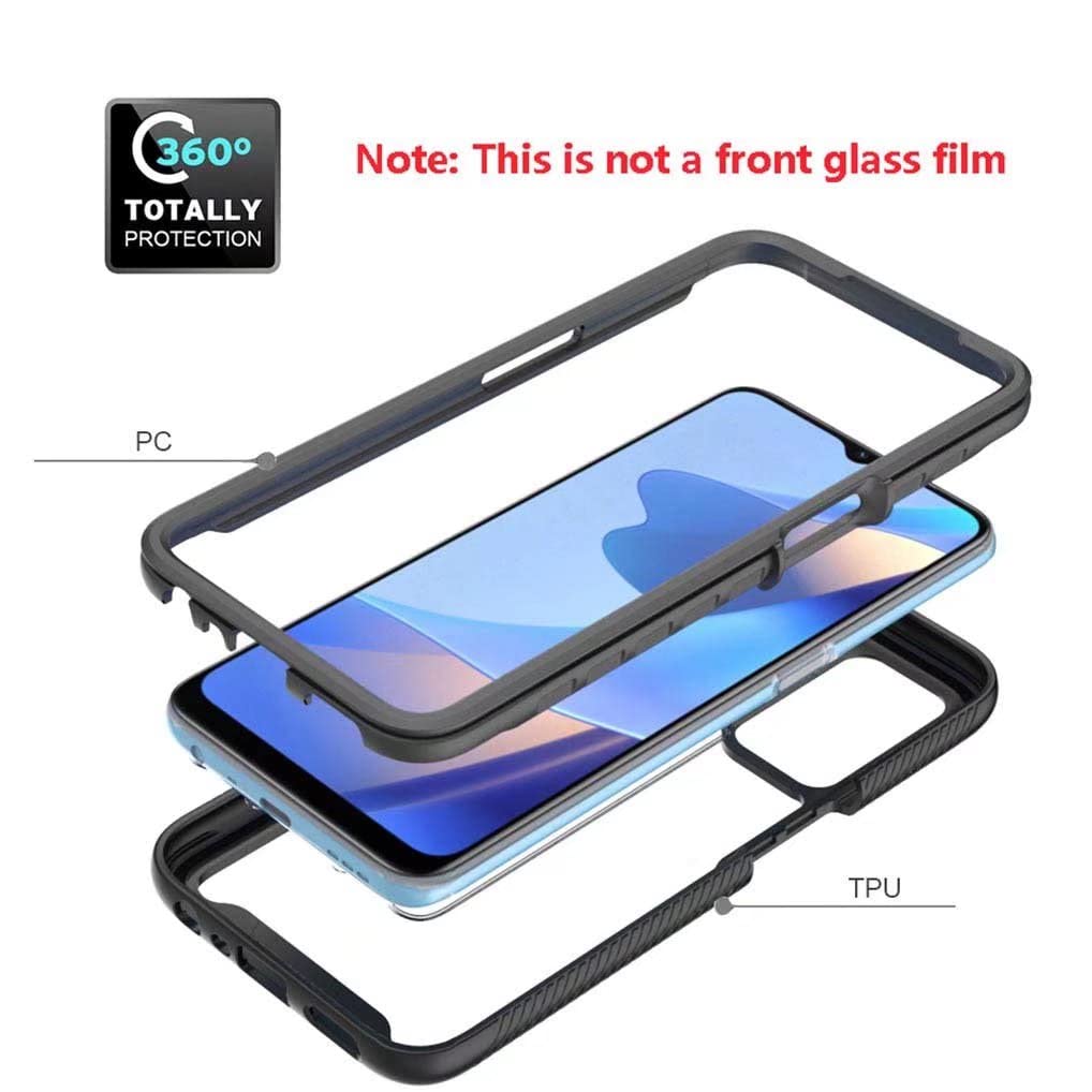 SEAHAI Trasparente Cover per Motorola Moto G14, Rugged Custodia Full Body Antiurto Rigida PC Soft TPU Sottile Bumper Silicone Protettiva Case - Blu Scuro