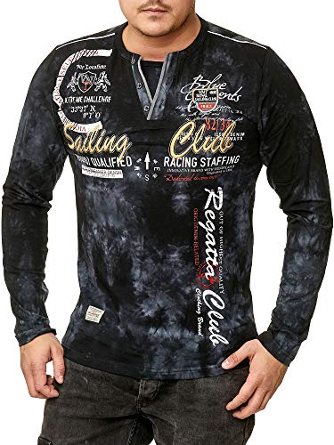 Preisvergleich Produktbild Violento Herren verwaschen Longshirt / Sailing Club Design 859 (XL, Schwarz 859)