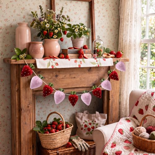 Glitinsel Pink Velvet Strawberry Garland 3D Rhinestone Strawberry by Glitinsel - Used condition - Image 5