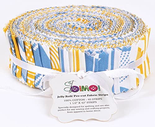 Jelly roll coton bleu à rayures pour des couvertures de patchwork uniques - 5