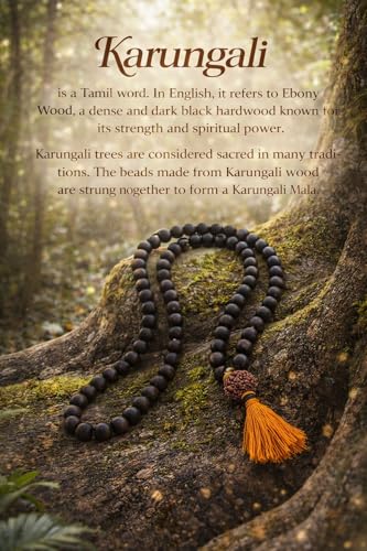 Image of Karungali Malai Original 108 Beads | Karungali Mala Original | Karigali Necklace | கருங்காலி மாலை Original | 7mm Beads Ebony Wood Mala