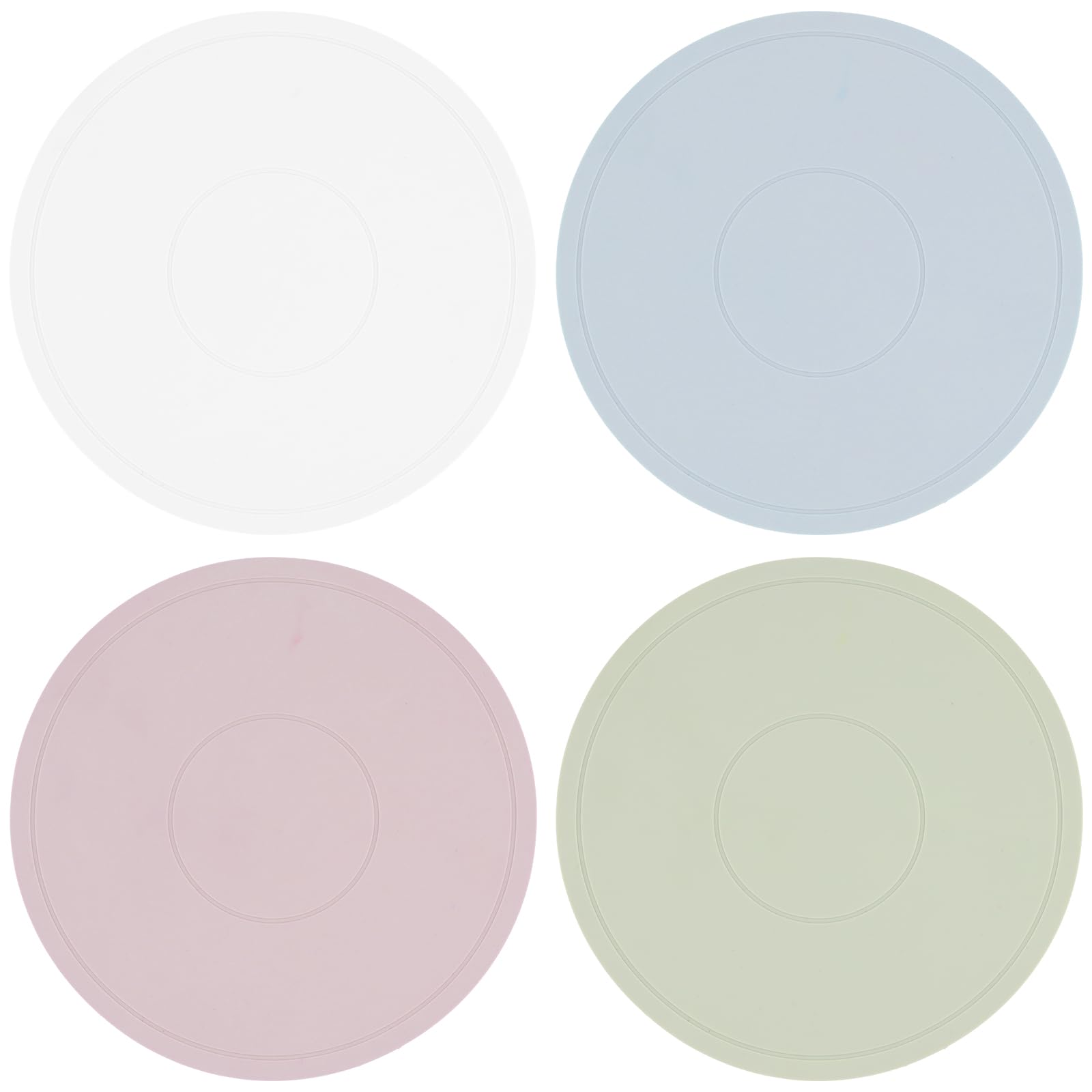 Lot de 4 Tapis de Dessous de Plat en Silicone Tapis,Anti-dérapant Anti-Chaleursupport de Pot, sous-Plats Rond,Tapis de Séchage Polyvalent, Résistant à la Chaleur,pour Cuisine et Salle à Manger