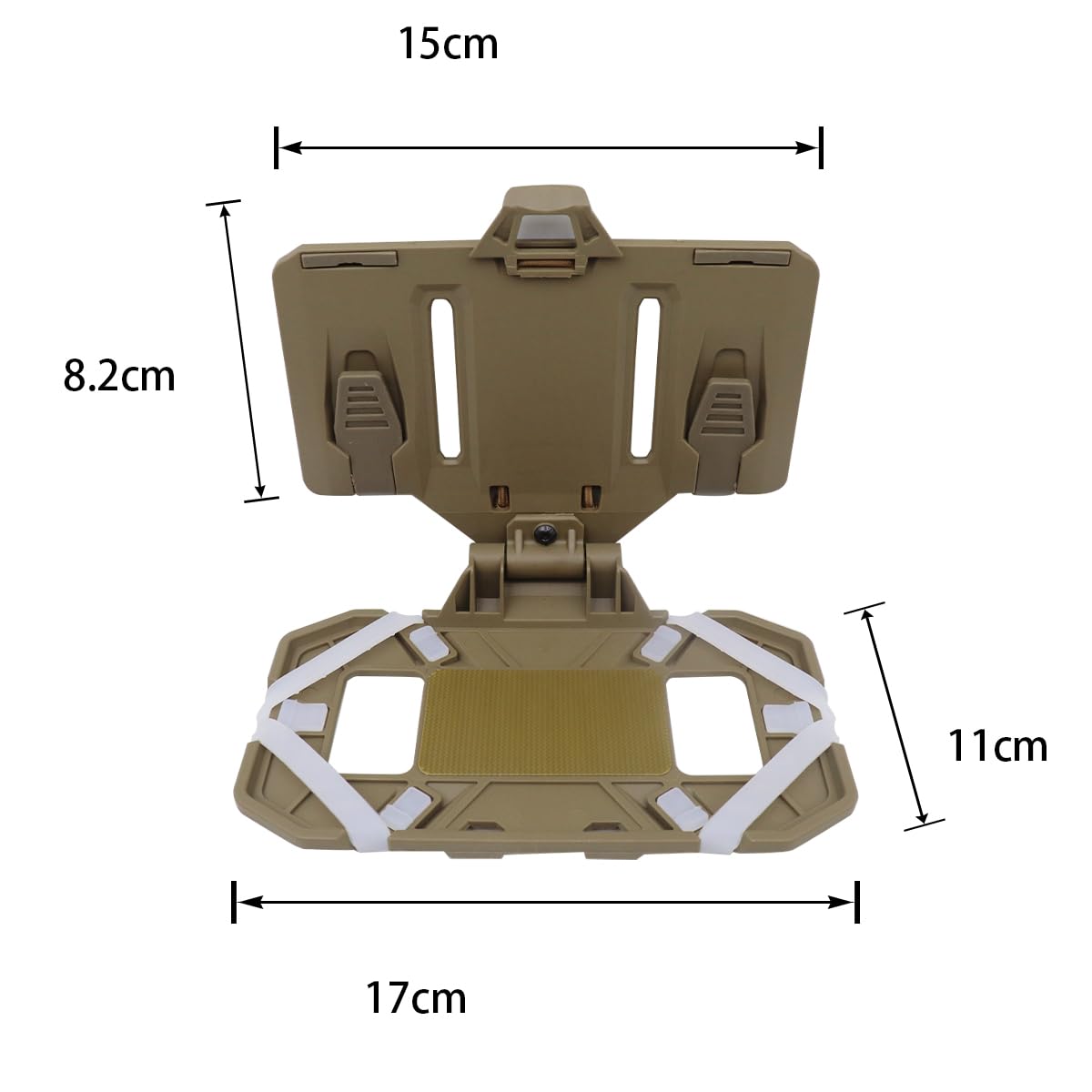 Ubric Supporto per cellulare da gilet, pannello di navigazione pieghevole da appendere, supporto per cellulare da petto a sgancio rapido (kaki)