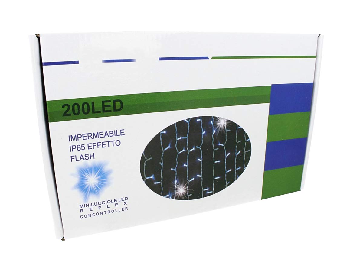 Cortina brillante Luces navideñas Profesionales al aire libre 200 Luces LED Grandes 3M X 1M Efecto cascada 20 Cortinas IP65 Extensible (Azul)