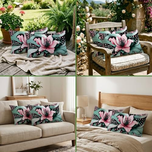 Taie oreiller 50x80 fleur lot de 2 housses de coussin moderne salon