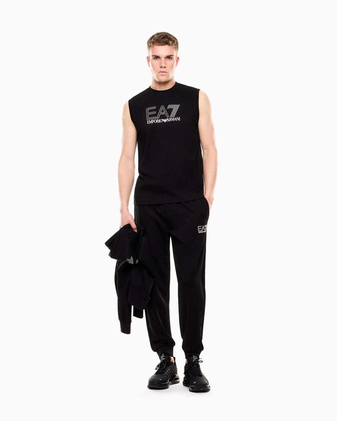 Emporio Armani EA7 Canotta Visibility in Jersey di Cotone da Uomo, 7M001306