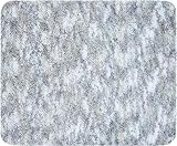 La superficie recocida de la estera TOUCHME se logra mezclando colores más claros con el color base plateado. La alfombra se adapta a cualquier interior que utilice gris, blanco y negro.