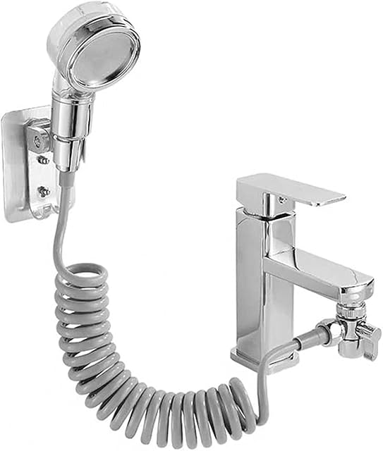 WMLBK Sink Hose Attachment Shower Assembly Spray Tap Set-Overhead Rainfall Shower, Tub Tap,Handheld Spray for Bathroom,Kitchen,Washing Machine,Face Basin