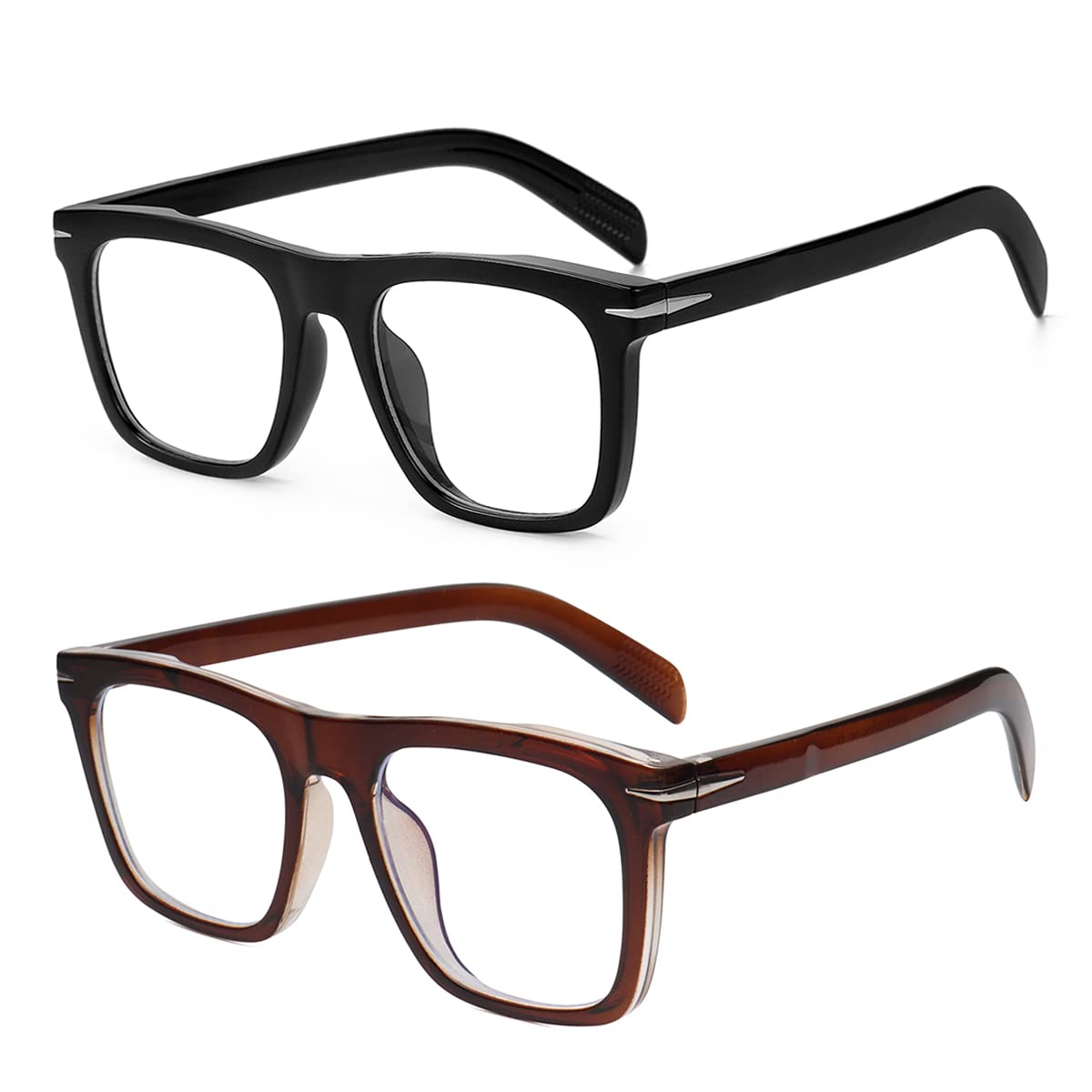 Gleyemor Blue Light Glasses for Men Women Trendy Square Frame Blue Light Blocking Lens Computer Glasses