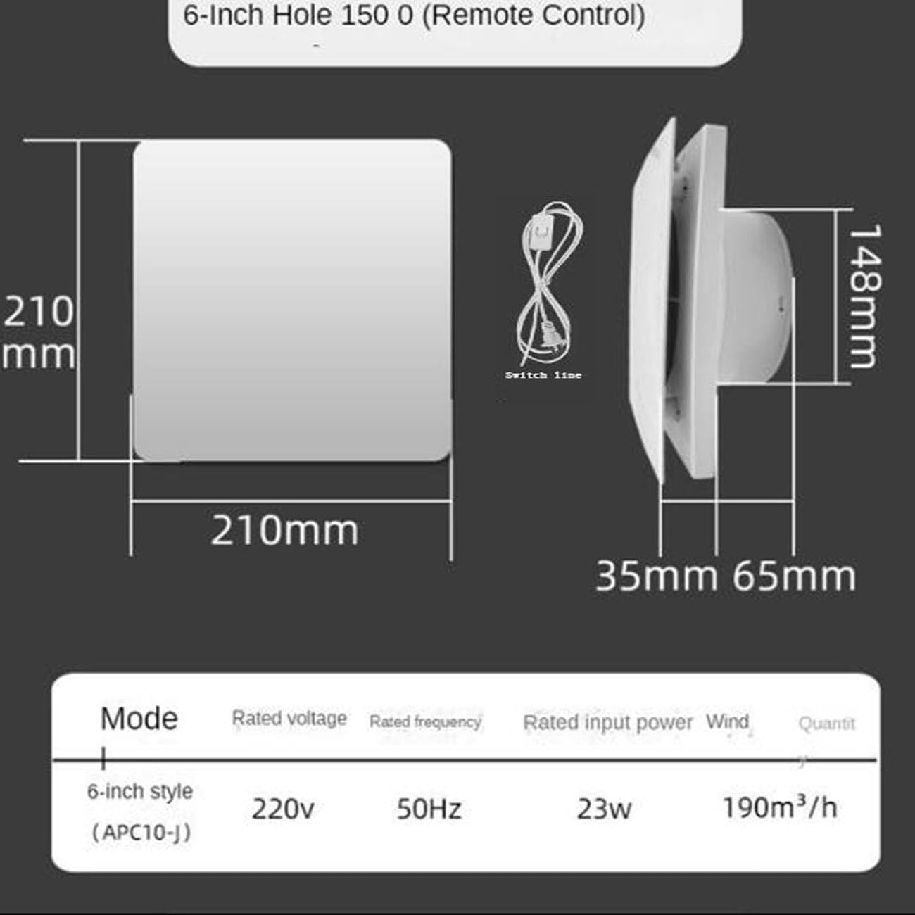 ICEMOB Ventola Aspirazione Bagno,Estrattore Aria con Valvola di Ritegno,Estrattore Aria Silenzioso 190 M³/Ora,per Cucina,Toilette,Servizi Igienici, Garage,A,6 Inches