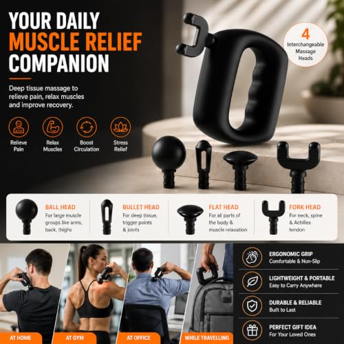 Image of SEAHELTON 2026 New Mini Wireless Massage Gun 2 in 1 Fascia Ring Body Deep Tissue Relax Fat Burning Machine Handheld Massage Gun