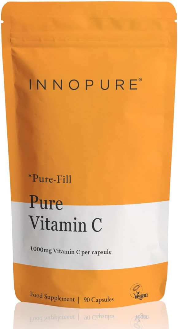 INNOPURE Pure Vitamin C Capsules 1000mg (No Fillers or Binders) Pure-Fill Supplement, Easy to Swallow 1 Daily Capsule (Not Tablets) 90 Capsules