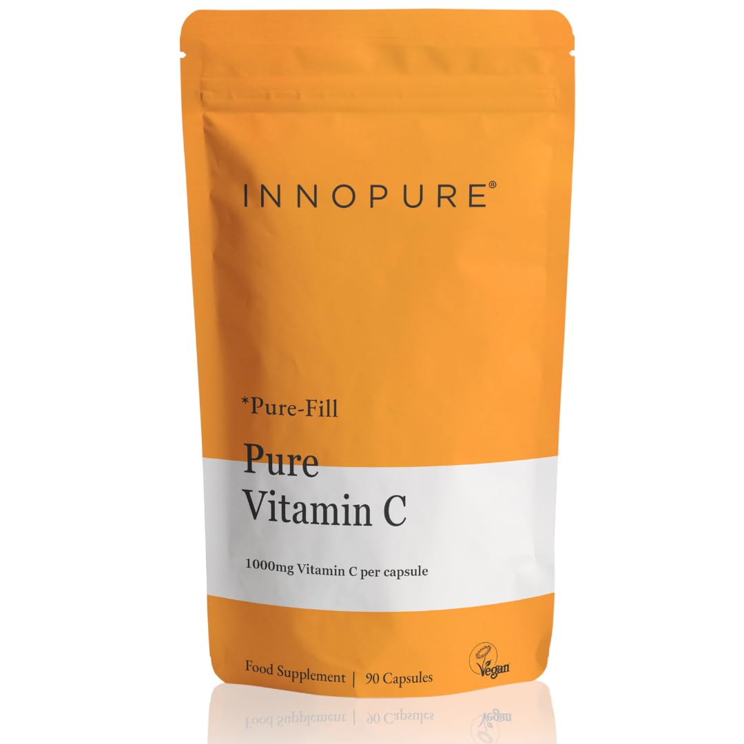 INNOPURE Pure Vitamin C Capsules 1000mg (No Fillers or Binders) Pure-Fill Supplement, Easy to Swallow 1 Daily Capsule (Not Tablets) 90 Capsules