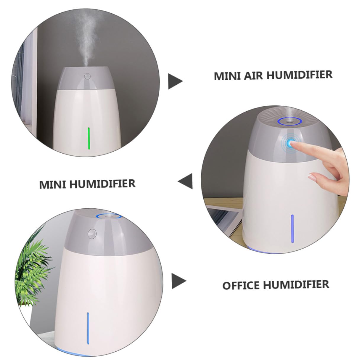 Gatuida Umidificatore Portatile Grande Capacità 800ml in Abs Funzione Timer e Bassa Rumorosità per Cucina e Salone di Bellezza