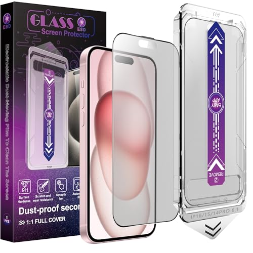 CHRYSHA 2-Pack Matte Screen Protector for iPhone 16 and iPhone 15 and iPhone 14 Pro 6.1-Inch Auto Dust Removal No Bubbles High Definition Clear Easy Installation