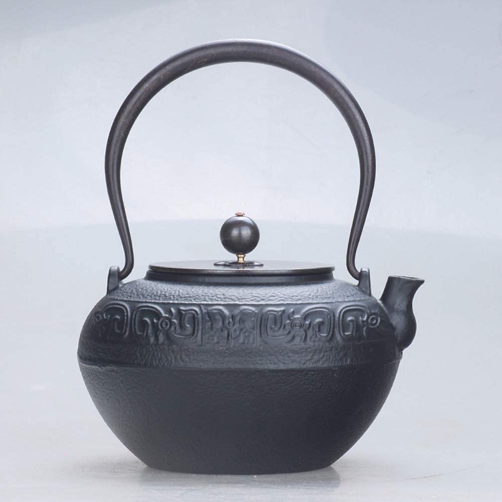 Tetera para Cocina Tetera De Hierro Fundido 47oz/1,4 L, Teteras, Agua Hirviendo Hecha A Mano, Mango Cobre, Cubierta para Los Amantes del Té