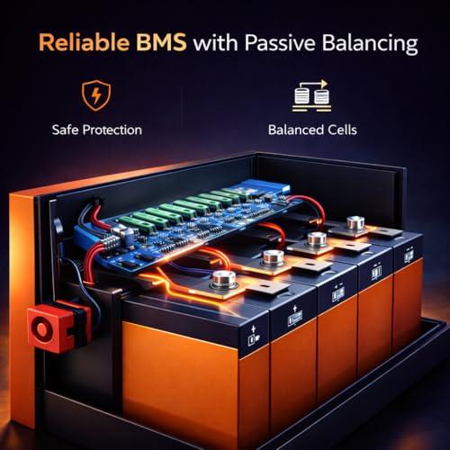 Image of 12V 100Ah LiFePO4 Battery | 4 Cells in Series | Built-in BMS with Passive Balancing | Long Life 15 Years | 5-Year Warranty | Solar, Inverter & Backup Power