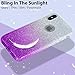MATEPROX Compatible with iPhone Xs case,Compatible with iPhone X Glitter Bling Sparkle Cute Girls Women Protective Case-Gradient Purple