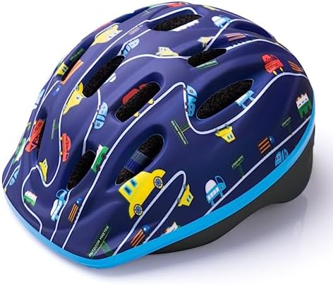 OutdoorMaster Kids Bike Helmet - from Toddler to Youth Sizes - Adjustable Safety Unicorn Helmet for Children (Age 3-15), 14 Vents for Multi-Sport - Yale Blue, M