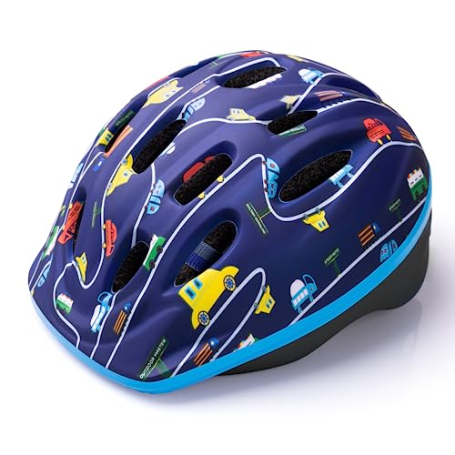 Outdoormaster Kids Bike Helmet - From Toddler To Youth Sizes - Adjustable Safety Unicorn Helmet For Children (Age 3-15), 14 Vents For Multi-Sport - Yale Blue, M #TOP4