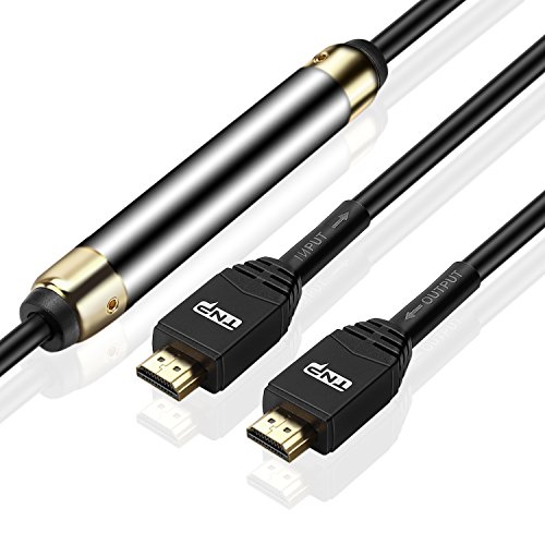 TNP Cable HDMI 2.0 (23 m) de Alta Velocidad Amplificador Alargador Chapado en Oro Compatible con 18Gbps, Video 4K Full HD, 1080P, 3D, ARC, Ethernet, Conector para HDTV, Apple TV, Proyector Portátil