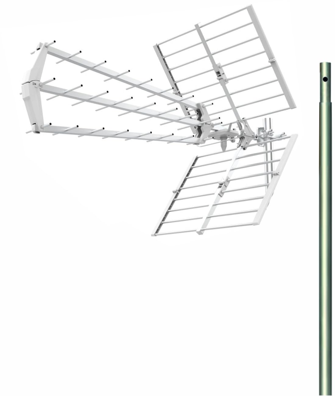 TECNOVOZ Kit Antenna TV 5G 20dB + MASTIL 1,20M