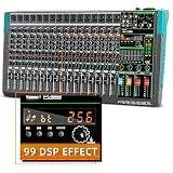 Depusheng PA16 profesjonalny mikser 16-kanałowy kontroler DJ z 256 efektami DSP wejście Bluetooth, odtwarzacz USB, zasilanie phantom 48V