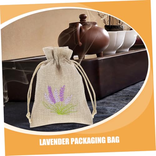 Bolsas Saco de Lino Vacías 6pz con Cordón Lavanda miniatura 2